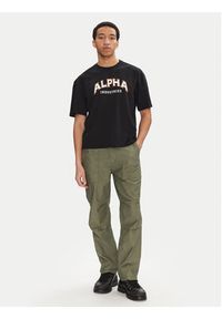 Alpha Industries T-Shirt College 146501 Czarny Relaxed Fit. Kolor: czarny. Materiał: bawełna