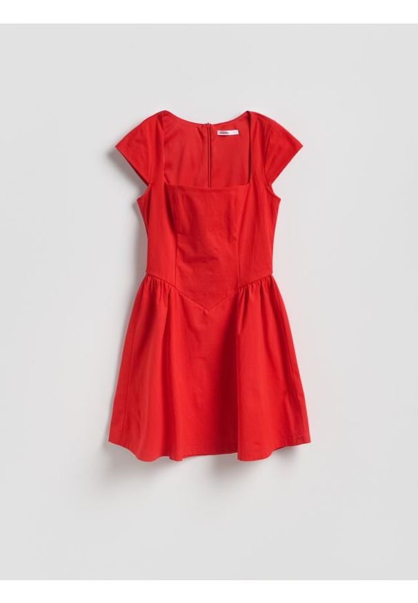 Reserved - Sukienka mini - czerwony. Kolor: czerwony. Materiał: dzianina. Długość: mini