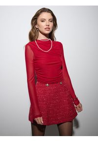 Sinsay - Body z długim rękawem - czerwony. Kolor: czerwony. Długość rękawa: długi rękaw. Długość: długie #1