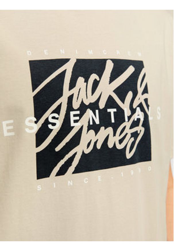 Jack & Jones - Jack&Jones T-Shirt Colton 12268439 Beżowy Standard Fit. Kolor: beżowy. Materiał: bawełna