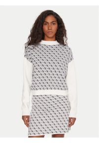Guess Golf W5BR23 Z3JD2 Écru Relaxed Fit. Typ kołnierza: golf. Materiał: syntetyk