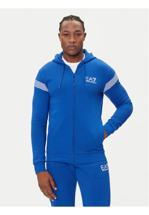 EA7 Emporio Armani Dres 7M000967 AF10377 UB087 Niebieski Slim Fit. Kolor: niebieski. Materiał: bawełna