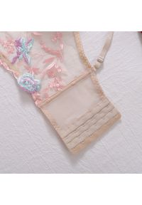 Intica - Komplet bielizny z gorsetowym biustonoszem i haftem na romantyczne wieczory Senija. Kolor: beżowy. Materiał: materiał. Wzór: haft #6