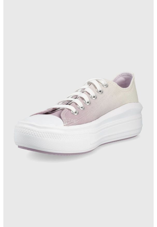 Converse tenisówki Chuck Taylor All Star Move damskie kolor fioletowy. Nosek buta: okrągły. Zapięcie: sznurówki. Kolor: fioletowy. Materiał: guma. Szerokość cholewki: normalna. Obcas: na platformie