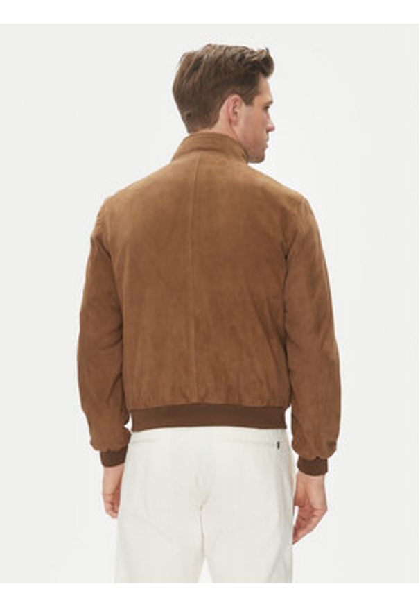 Serge Pariente Kurtka skórzana Expo Vs Beżowy Regular Fit. Kolor: beżowy. Materiał: skóra