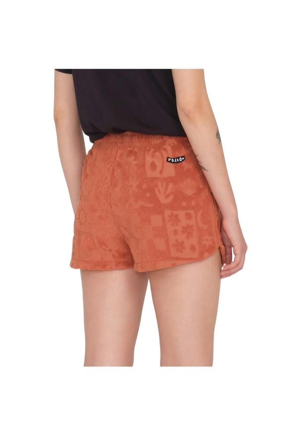 Spodenki turystyczne damskie Volcom Sunny Wild Terry. Kolor: pomarańczowy. Materiał: poliester, bawełna, elastan