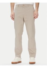 Calvin Klein Jeans Chinosy LV040EM628 Beżowy Slim Fit. Kolor: beżowy. Materiał: bawełna #1
