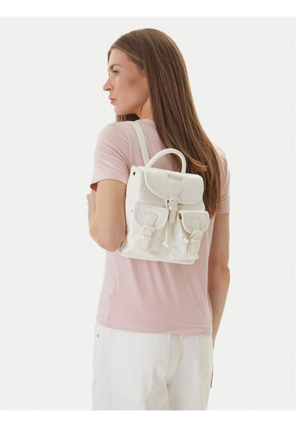Guess Plecak V6GZ05 W2120 Écru. Kolor: kremowy. Materiał: skóra