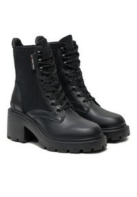 Tommy Jeans Botki Tjw Mid Heel Boot Mix Media EN0EN02556 Czarny. Kolor: czarny. Materiał: skóra