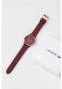 Lacoste zegarek damski kolor bordowy. Kolor: czerwony. Materiał: materiał #1