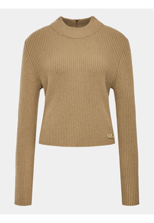MICHAEL Michael Kors Sweter MF360P26V1 Brązowy Regular Fit. Kolor: brązowy. Materiał: wełna