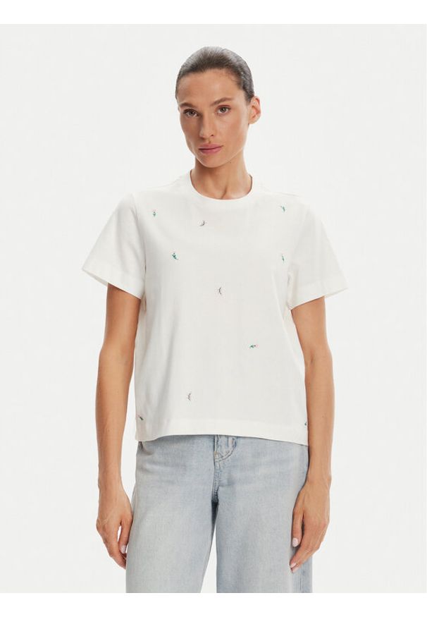 Vero Moda T-Shirt 10325318 Biały Regular Fit. Kolor: biały. Materiał: bawełna