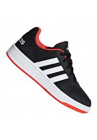 Adidas - Buty adidas Hoops 2.0 Jr B76067 czarne czerwone. Okazja: na co dzień. Zapięcie: pasek. Kolor: wielokolorowy, czerwony, czarny. Materiał: materiał, syntetyk. Szerokość cholewki: normalna. Sezon: wiosna. Sport: koszykówka