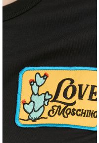 Love Moschino t-shirt bawełniany kolor czarny. Okazja: na co dzień. Kolor: czarny. Materiał: bawełna. Długość rękawa: krótki rękaw. Długość: krótkie. Styl: casual #3