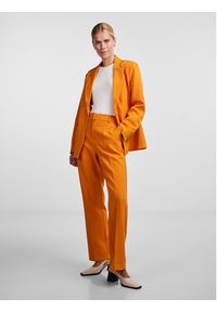 YAS Spodnie materiałowe Likka 26030744 Pomarańczowy Regular Fit. Kolor: pomarańczowy. Materiał: syntetyk