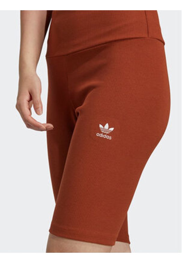 Adidas - adidas Szorty sportowe Rib Shorts IL9621 Brązowy. Kolor: brązowy. Materiał: wiskoza