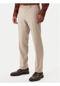 BOSS Garnitur Huge 50557273 Beżowy Regular Fit. Kolor: beżowy. Materiał: wełna #4