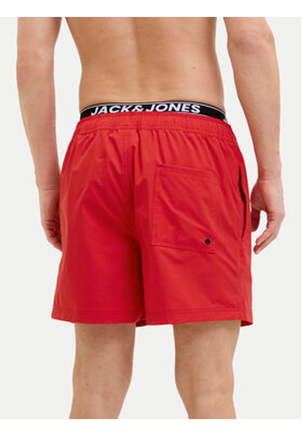 Jack & Jones - Jack&Jones Szorty kąpielowe Maui 12272949 Czerwony Regular Fit. Kolor: czerwony. Materiał: syntetyk