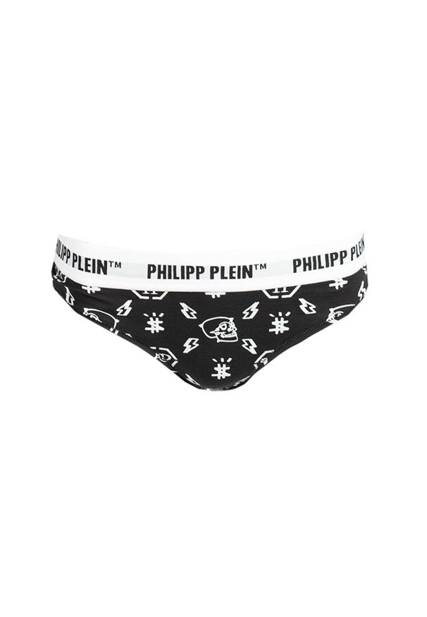 Philipp Plein Majtki Bipack | DUPP11 | Tanga Donna Bipack | Kobieta | Czarny. Kolor: czarny. Materiał: bawełna, elastan. Wzór: nadruk