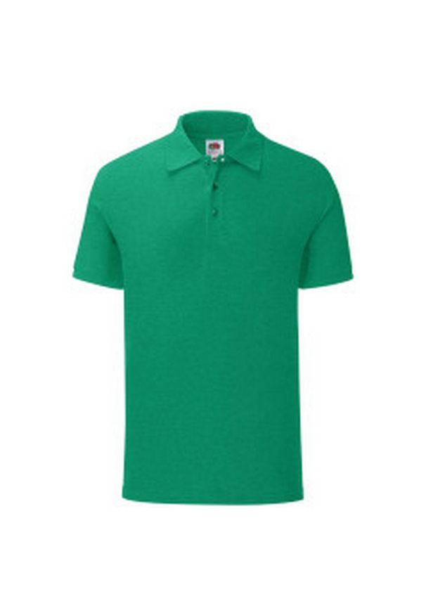 FRUIT OF THE LOOM - Koszulka Polo Męska Iconic. Typ kołnierza: polo. Kolor: zielony