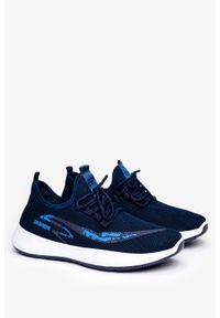 Casu - Granatowe buty sportowe sznurowane casu h214-2. Kolor: niebieski