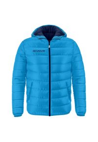Kurtka sportowa Givova Olanda 2XL. Kolor: niebieski. Materiał: puch. Sezon: jesień, wiosna. Sport: turystyka piesza