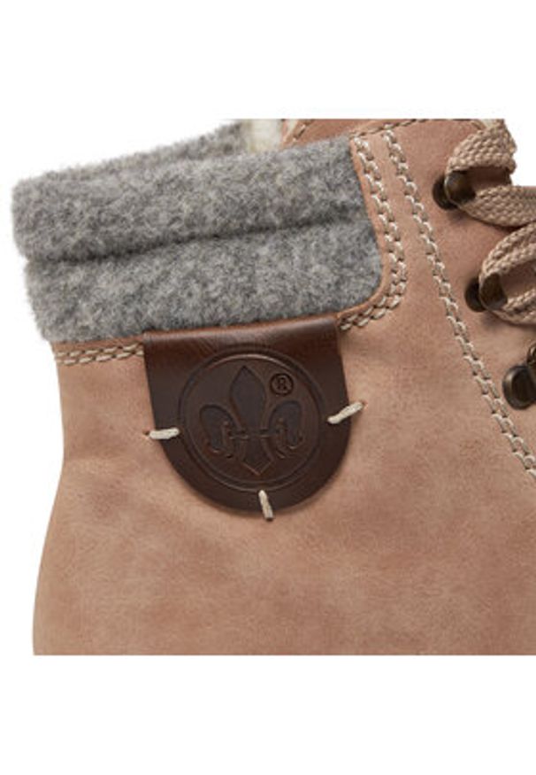 Rieker Trapery Y9430-32 Różowy. Kolor: różowy. Materiał: skóra