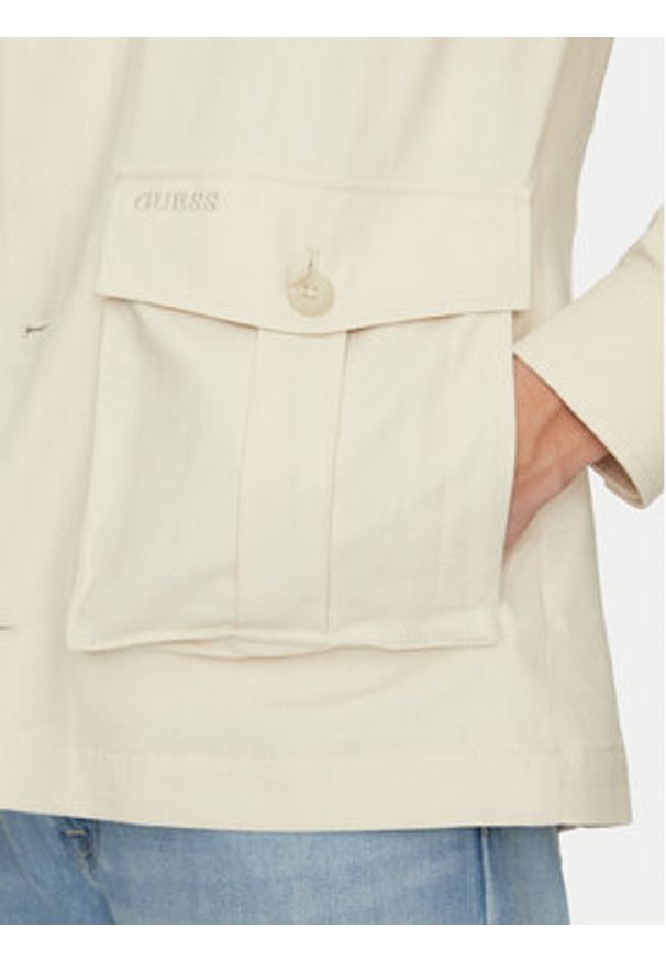 Guess Kurtka przejściowa M5GL31 WH791 Beżowy Regular Fit. Kolor: beżowy. Materiał: bawełna