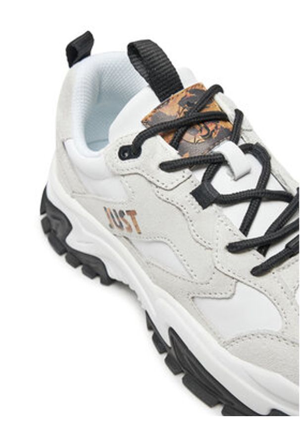 Just Cavalli Sneakersy 77RA3SC1 Biały. Kolor: biały. Materiał: zamsz, skóra