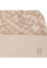 TOMMY HILFIGER - Tommy Hilfiger Czapka Monogram All Over Beanie AW0AW15327 Beżowy. Kolor: beżowy. Materiał: syntetyk #3