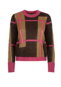Ochnik - Sweter damski z ozdobnymi tasiemkami. Materiał: akryl. Długość: długie. Wzór: aplikacja. Sezon: zima #3