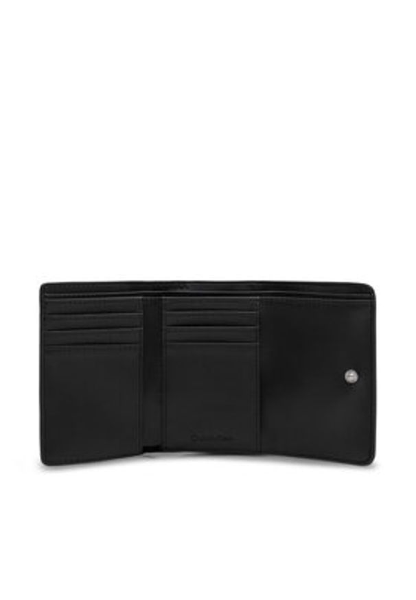 Calvin Klein Mały Portfel Damski Ck Must Small Trifold_Mono K60K612939 Czarny. Kolor: czarny. Materiał: skóra