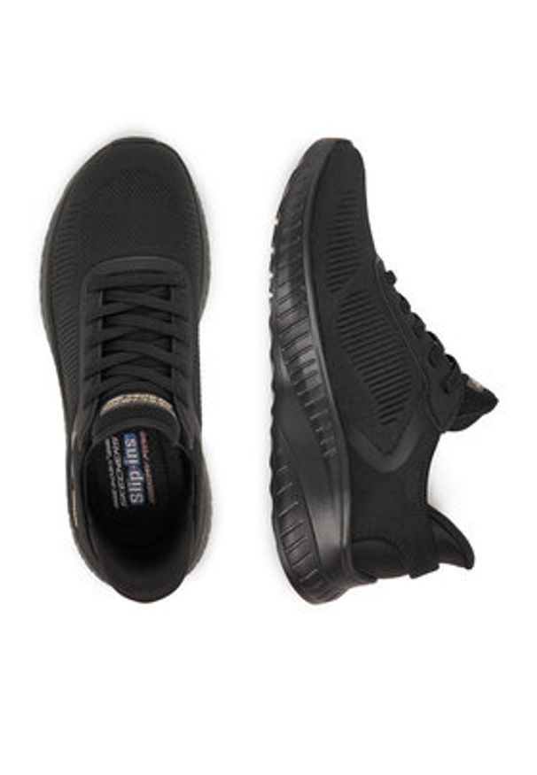 skechers - Skechers Sneakersy BOBS SQUAD CHAOS 117497 BBK Czarny. Kolor: czarny. Materiał: materiał