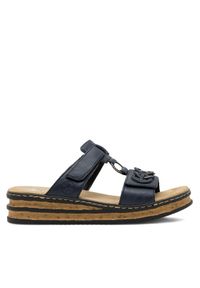 Rieker Klapki 62936-14 Granatowy. Kolor: niebieski. Materiał: skóra #1