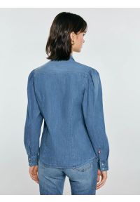 Big-Star - Koszula damska jeansowa z bufkami niebieska Indiana 164. Kolor: niebieski. Materiał: jeans. Styl: retro #2