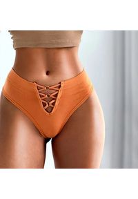 Intica - Tangi sportowe z wycięciem do ćwiczeń Denae. Kolor: pomarańczowy. Materiał: materiał