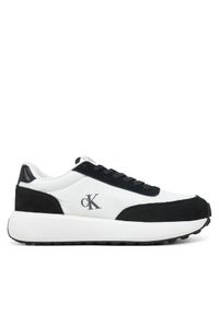 Calvin Klein Jeans Sneakersy Athleisure Runner Laceup Mix Wn YW0YW01774 Biały. Kolor: biały. Materiał: skóra, zamsz