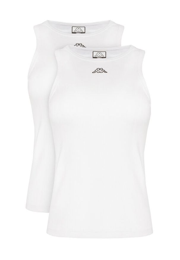 Kappa Komplet 2 topów Logo Benny 322565W Biały Regular Fit. Kolor: biały. Materiał: bawełna