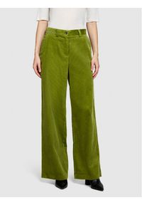 Sisley Spodnie materiałowe 453ULF040 Zielony Wide Leg. Kolor: zielony. Materiał: bawełna. Styl: street