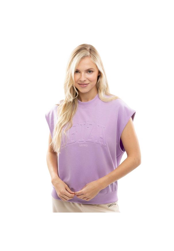 SIROKO - Damska bluza bez rękawów Lifestyle Siroko IBZ Tidal Lilac. Kolor: fioletowy. Materiał: materiał, prążkowany. Długość rękawa: bez rękawów