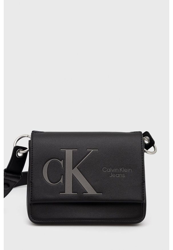 Calvin Klein Jeans torebka K60K609314.PPYY kolor czarny. Kolor: czarny. Rodzaj torebki: na ramię