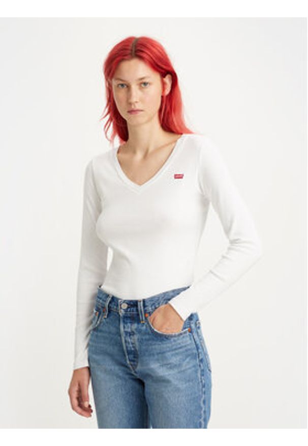 Levi's® T-Shirt Baby Tee A48910001 Biały Slim Fit. Kolor: biały. Materiał: bawełna