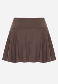 Renee - Brązowe Spódnico-Szorty High Waist Lumivine. Okazja: na co dzień. Stan: podwyższony. Kolor: brązowy. Styl: elegancki, casual #4
