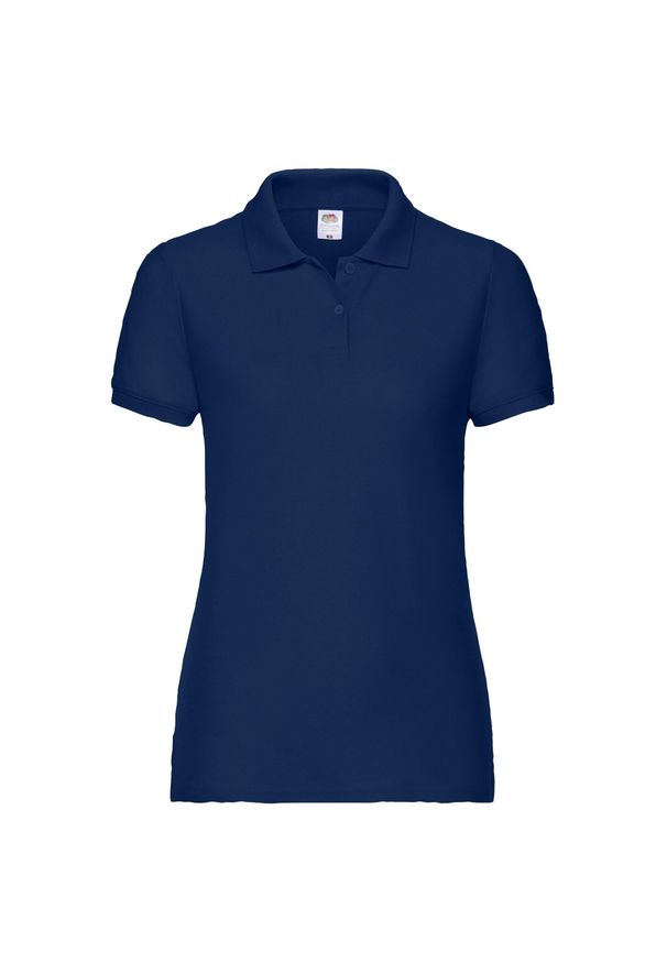 FRUIT OF THE LOOM - Koszulka Polo Damska 65/35. Typ kołnierza: polo. Kolor: niebieski
