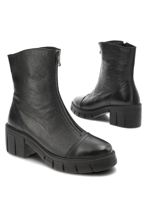 Czarne Botki Armodo Modne Buty Damskie Zapinane Na Zamek. Zapięcie: zamek. Kolor: czarny. Materiał: materiał. Wzór: kolorowy. Obcas: na obcasie. Styl: klasyczny, elegancki. Wysokość obcasa: średni