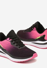 Born2be - Czarno-Różowe Buty Sportowe Sneakersy ze Sznurowaniami Risamay. Nosek buta: okrągły. Zapięcie: sznurówki. Kolor: czarny. Materiał: materiał. Obcas: na obcasie. Wysokość obcasa: niski #6