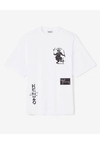 Kenzo - KENZO - Luźna koszulka Sing & Symbol - EDYCJA LIMITOWANA. Okazja: na co dzień. Kolor: biały. Materiał: bawełna. Wzór: aplikacja, nadruk. Styl: casual #4