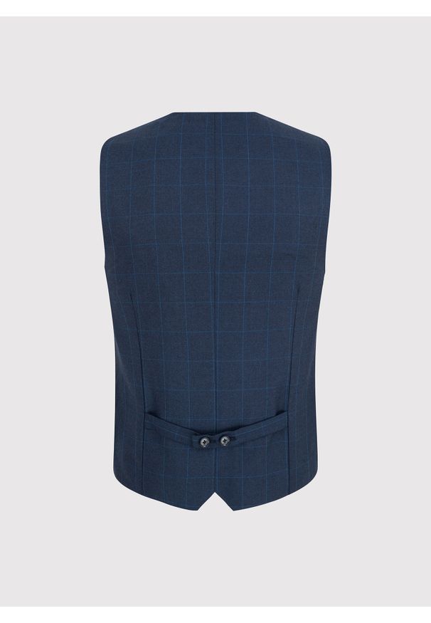 Pako Lorente - PAKO LORENTE – Granatowa kamizelka męska w kratę. Kolor: niebieski