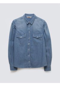 Big-Star - Koszula damska jeansowa z bufkami niebieska Indiana 164. Kolor: niebieski. Materiał: jeans. Styl: retro #5