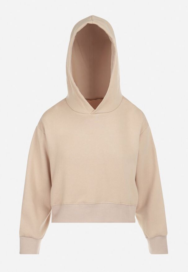 Born2be - Beżowa Bluza Oversize z Kapturem Kolda. Okazja: na co dzień. Typ kołnierza: kaptur. Kolor: beżowy. Materiał: dzianina, polar. Długość rękawa: długi rękaw. Długość: długie. Wzór: gładki. Styl: sportowy, casual